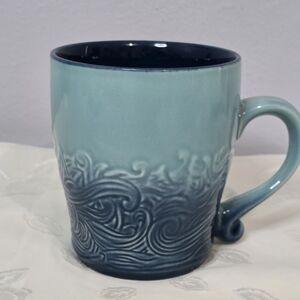 Ark Encounter Mug Blue Ombre Raised Waves 16 oz Coffee Cup